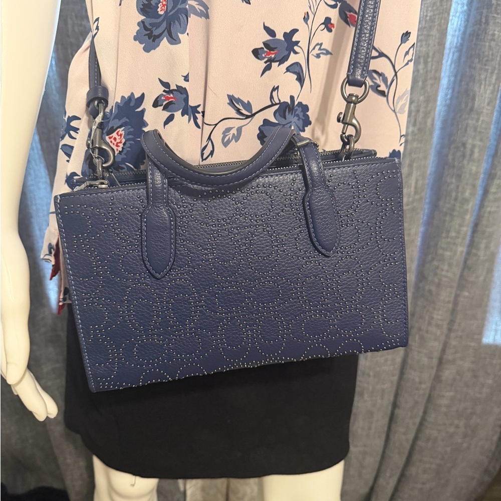 NWOT COACH leather bag COACH signature rivet Nina small tote bag shoulder bag - Picture 4 of 15